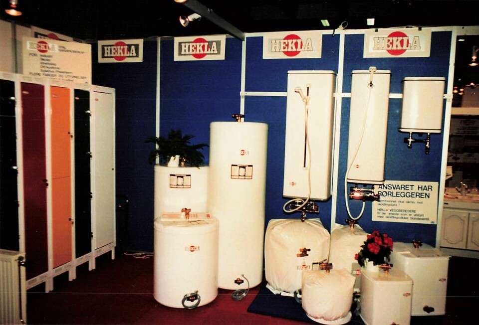 Hekla varmtvannsbereder på stand i 1987