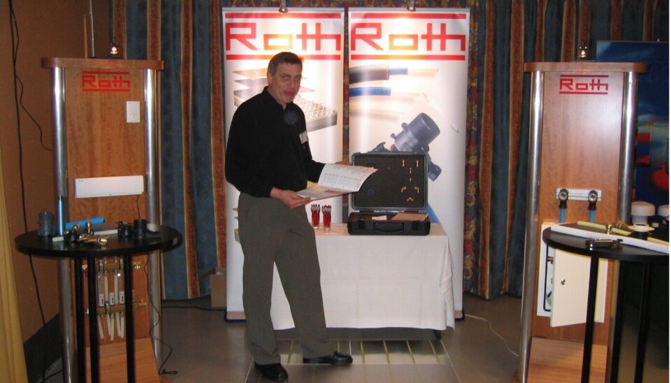 Frode Mikkelsen, Roths representant i Vest klar for messe for et par ti-år siden! Frode Mikkelsen, Roths representant i Vest klar for messe for et par ti-år siden!