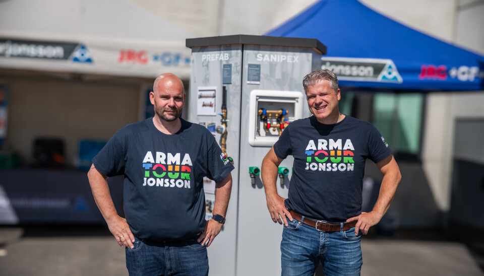 F.V: Rolf Løland, distriktsansvarlig Rogaland og Agder, og Tormod André Gusfre, distriksansvarlig i Sør-Norge, Armaturjonsson.